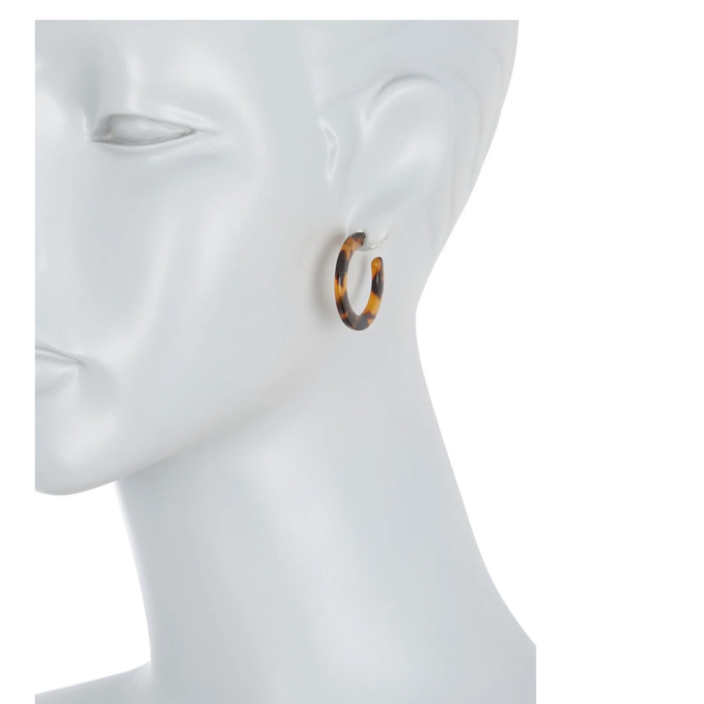 Halogen Resin Hoop Earrings
